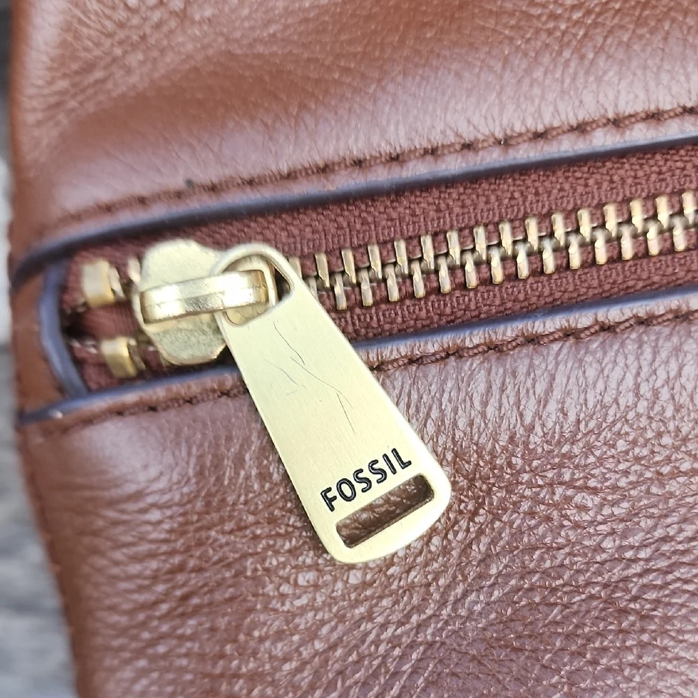 Fossil Leather Crossbody Bag Brown